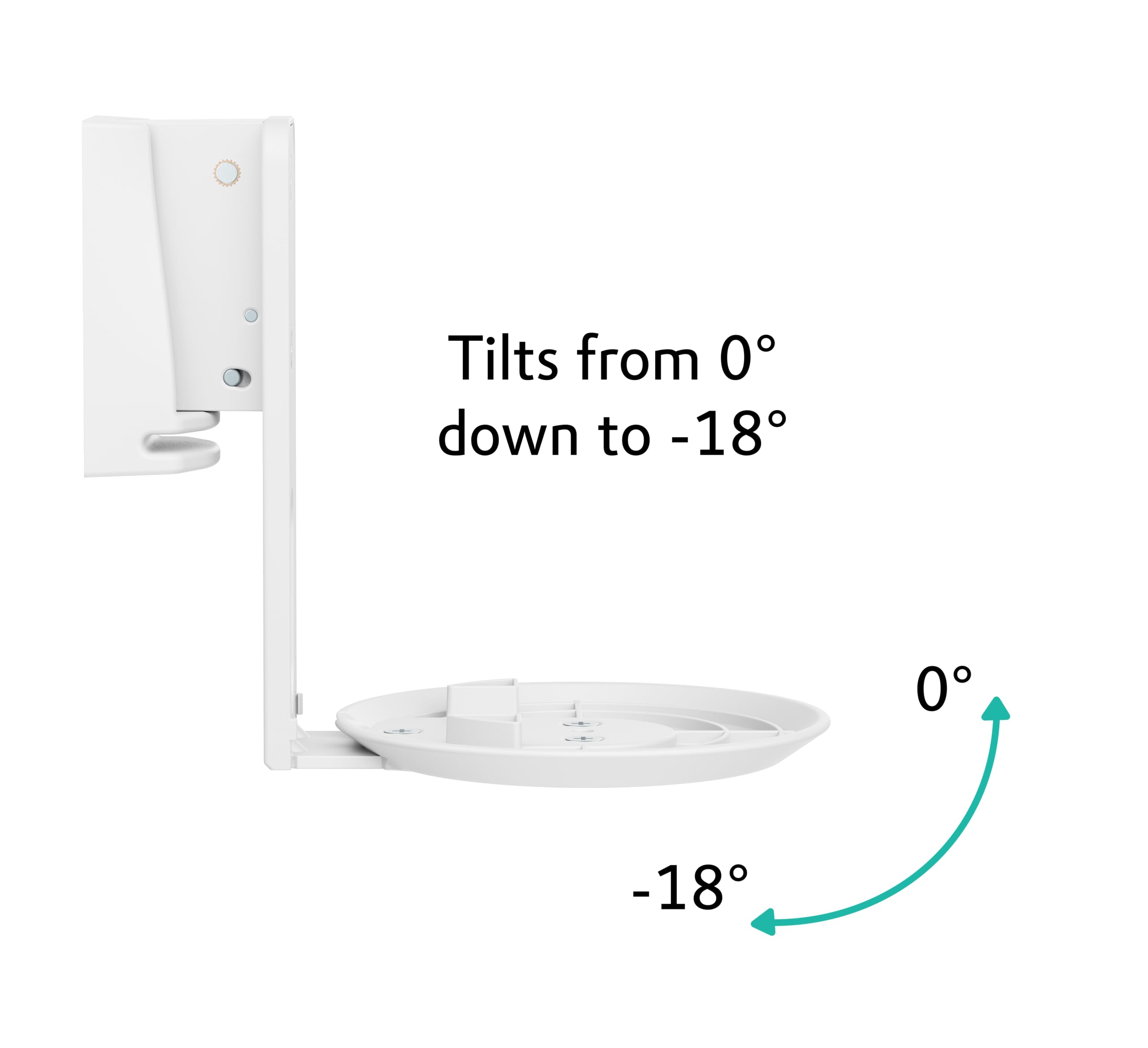 ynVISION.DESIGN Adjustable Wall Mount Compatible with Sonos ERA 100 Speaker - White 2 Pack