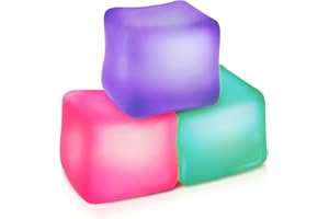 ZAXIDEEL Fidget Toy Stress Cube 3 Pack - High Density Gel Filled 2.1" Cube, Squishy Fidget Toys for Relaxation, Calming Sensory Toys for Autism, Stress Balls for Kids Adults Children Teens
