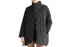 Orolay Quilted Puffer Jacket Women Oversized Lightweight Warm Jacket Button Down Fall Winter Coat with Pockets