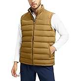 TBMPOY Men's Puffer Vest Lightweight Zip Up Sleeveless Jackets Outdoor Puffy Winter Insulated Outerwear for Running Golf