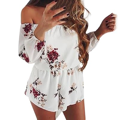 Floral Print Off-Shoulder Romper Plus Size Women's Bahrain Ubuy