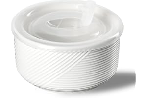 Adewnest Ceramic Bowl with Lid: Microwave Safe Soup Bowl with lid for Lunch Picnic Camping - Kitchen Food Storage Container w