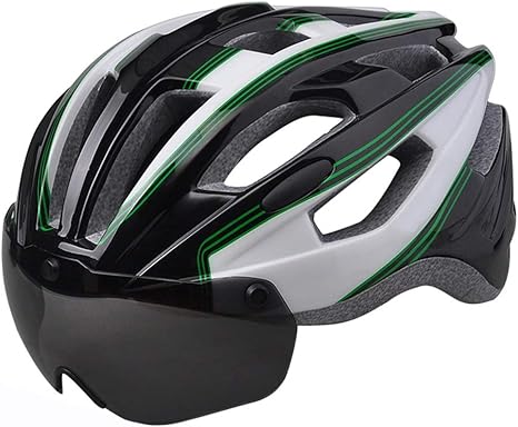 Amazon Co Jp 男性の女性のためのバイクヘルメット軽量サイクリングヘルメット山と道の自転車ヘルメットサイズ調整アダルトサイクリングヘルメット取り外し可能な磁気ゴーグル Size A ホーム キッチン