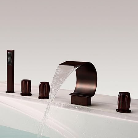 Waterfall 5 Piece Bathtub Faucet Rob Surface Treatment Technology