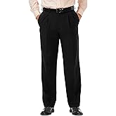 Haggar Men's Cool 18 Pro Classic Fit Pleat Front Hidden Expandable Waist Pant- Regular and Big & Tall Sizes