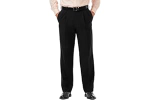 Haggar Men's Cool 18 Pro Classic Fit Pleat Front Hidden Expandable Waist Pant- Regular and Big & Tall Sizes