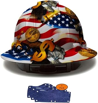 american flag full brim hard hats