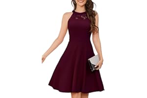 Bbonlinedress Women Cocktail Formal Wedding Dress Halter Lace Evening Party Short Vintage Homecoming Holiday Prom Dresses