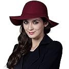 Siggi Ladies 100% Wool Felt Top Hat Winter Fedora Party Hats for Women Black