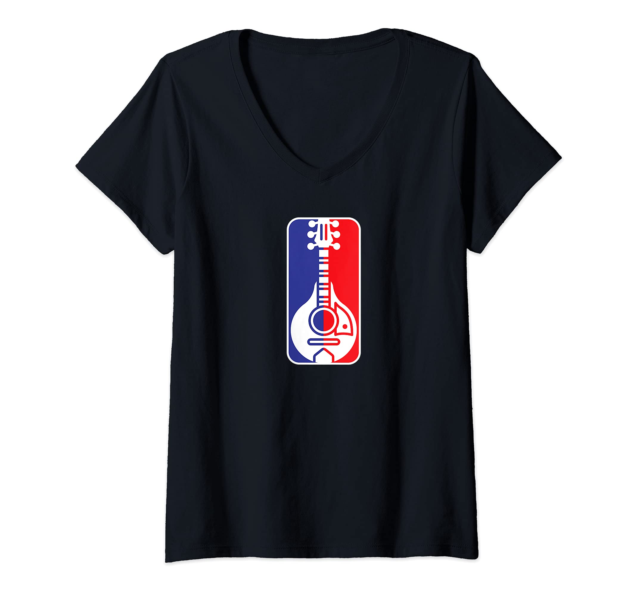 Womens Mandolin league cool mandolin player V-Neck T-Shirt