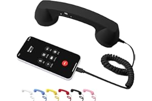 Retro Phone Handset, Type-C Retro Telephone Style Landline Handle Receiver, Comfortable Call, Radiation-Proof, for Cell Mobil