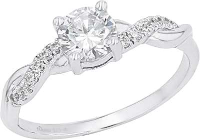 Bague 925 sterling argent dames Bagues, avec zirconium synth., argent, Livré en boîte cadeau de bijoux