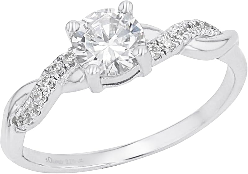 anillo de plata de ley 925 anillos de las señoras, con sintetizador de circonio, plata, viene en caja de regalo de joyería