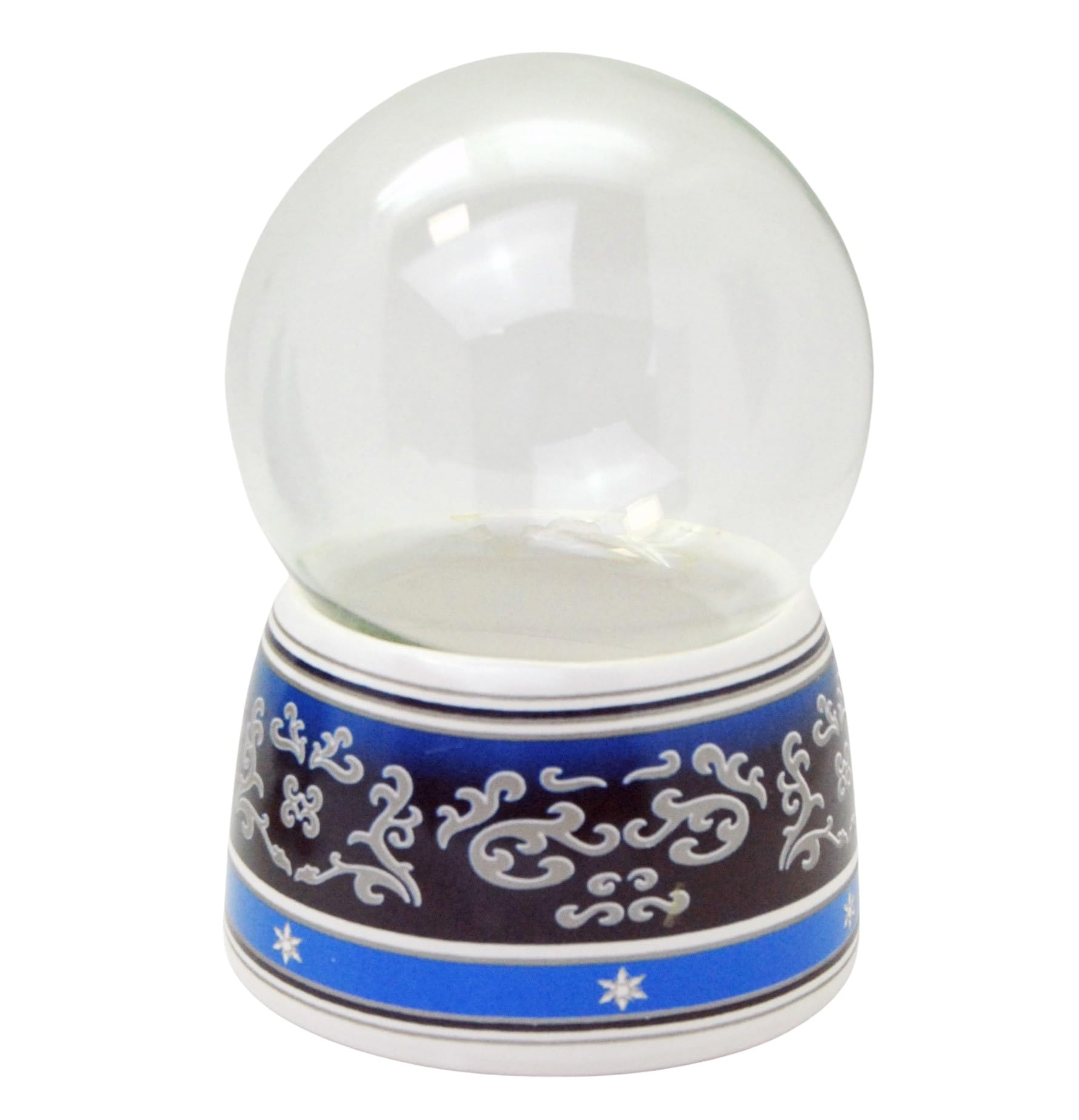72030 Craft Set DIY Snow Globe Do It Yourself with Glass Ball and Porcelain Base Ornaments Blue - Music Box Possible - 100 mm Diameter