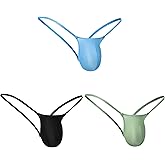 WOWSKY Men's Backless Thong V Back Sissies Tiny Thong Low Rise Sexy Underwear