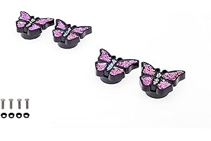 CREATHOME FD&D Multiple Use Shining Screw Cap, Pink Butterfly Pattern with M6 Machine Screw