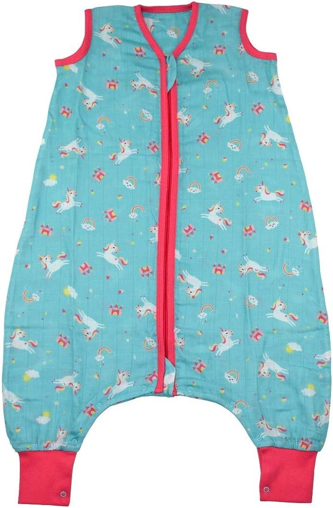 Slumbersac Muslin Sleeping Bag with Feet and Poppers - Approx. 0.2 Tog - Unicorn - 70cm