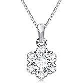 WTYIM 2CT Moissanite Pendant Necklace for Women, 18K White Gold Plated 925 Sterling Silver D Color Ideal Cut Moissanite Diamond Necklace with Box Chain Birthday Mothers Day Gift for Mom Her Wife