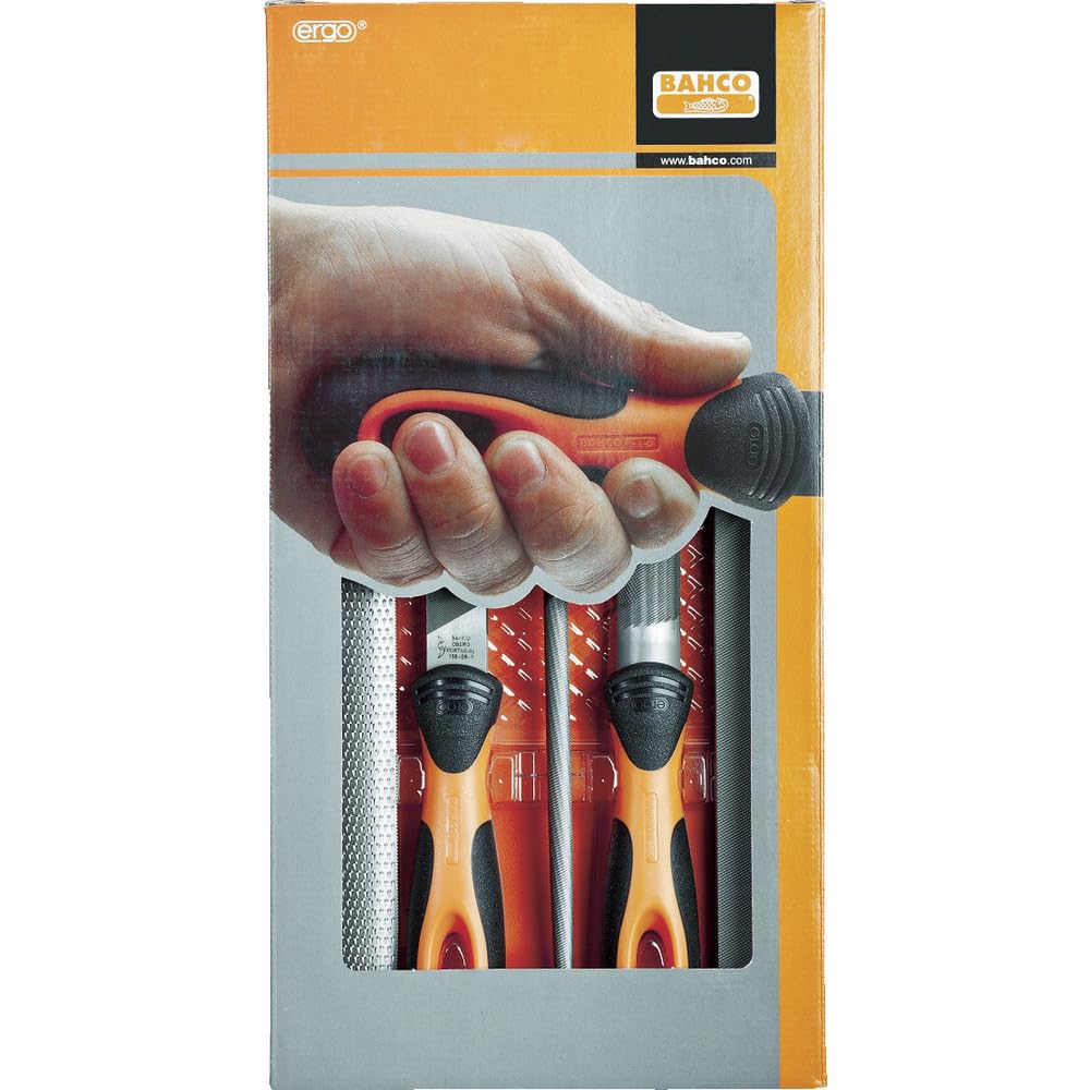 Bahco 1-479-08-2-2 Type of Cut-2 "Ergo" File Set, Multi-Colour, 200 mm, Set of 5 Piece