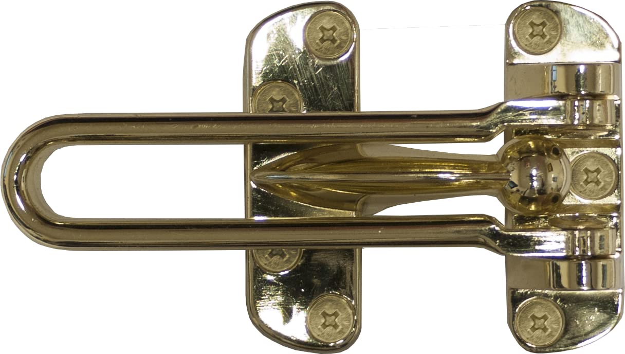 UAP Robust Door Restrictor & Lock for UPVC Doors - Solid Bar Door Stop with Easy-Grip Design for Limited Mobility - Chain-Free Safety Guard, Door Chain Alternative (Polished Brass) — image 1