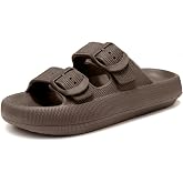 Haifago Cloud Slide Sandals for Women Comfort Recovery Pillow Sandal, Lightweight House Bathroom Shower Slippers Adjustable Double Buckle Platform Slide