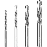 Drill Bit Set 4 Pcs Solid Carbide Drill Bits, 1/8" 1/4" 1/16" 3/16" Tungsten Carbide Drill Bits, Metal Drill Bit Set for Aluminum Alloy Copper Steel Hardened Steel Cast Iron
