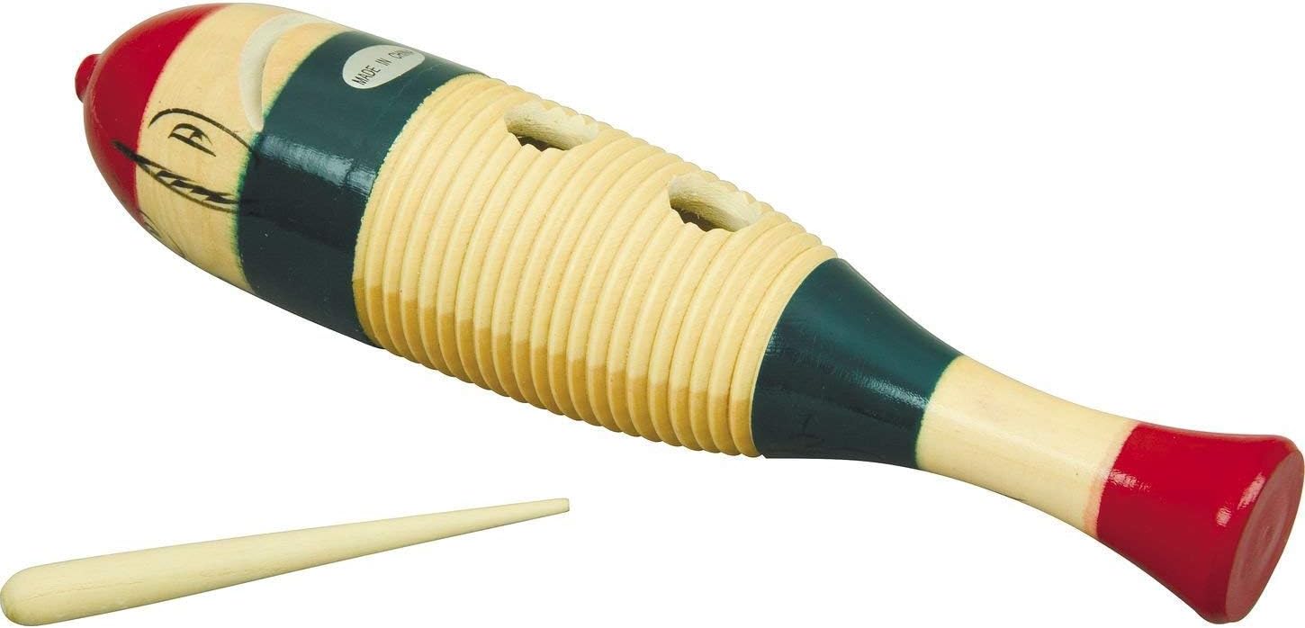 Quatro Percussion Wooden Fish Style Guiro & Scraper
