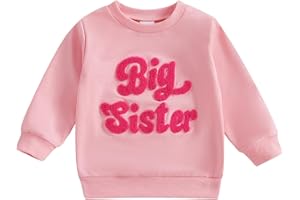 BOIZONTY Big Sister Big Brother Matching Outfit Toddler Boy Girl Embroidery Sweatshirt Tops Kids Pullovers Shirt Fall Clothes
