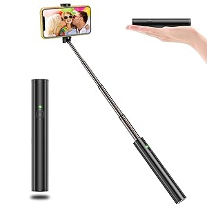 Vproof Selfie Stick Bluetooth, Lightweight Aluminum All in One Extendable Selfie Sticks Compact Design for iPhone Xs/XS max/XR/X/8/8 Plus/7/6s/6/5, Galaxy S10/S9/S8/S7/S6/Note, More