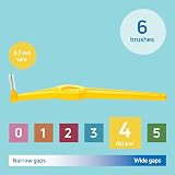 TePe Angle Interdental Brush Yellow 0.7mm ISO 4 6 pcs Plaque Remover view 2