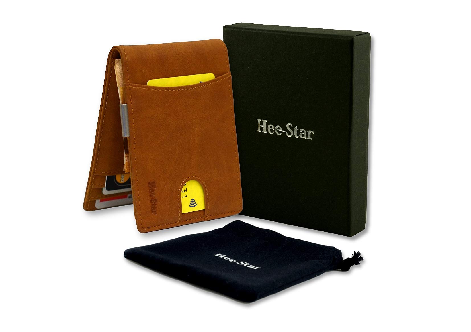 Portafoglio Uomo con Portamonete - Protezione Rfid - Fermasoldi - Piccolo e Sottile - Totalmente Schermato - Portafogli e Porta Carte di Credito in un unico Slim Design - Idea Regalo Uomo