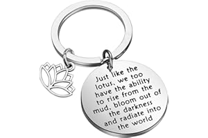LQRI Lotus Keychain Yoga Karma Inspirational Keychain Best Friend Gift Yoga Lovers Gift Yogi Gift Yoga Teacher Gift