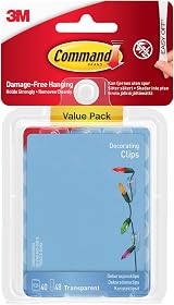 Command Decorating Clips Value Pack 40 Clear Hooks 48 Adhesive Strips