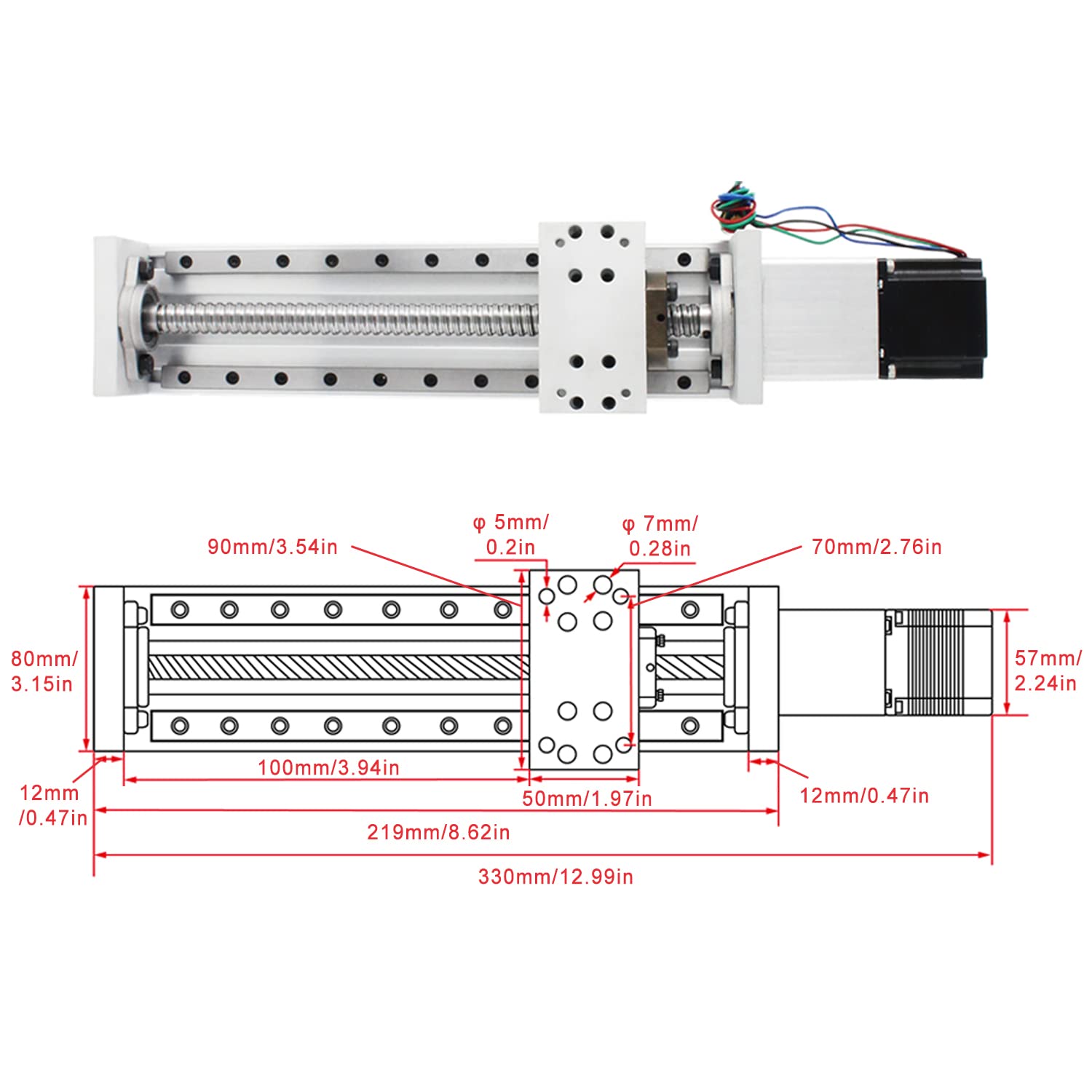 Mua RATTMMOTOR ZBX80 100mm Stroke CNC Linear Stage Motion Actuator X Y ...