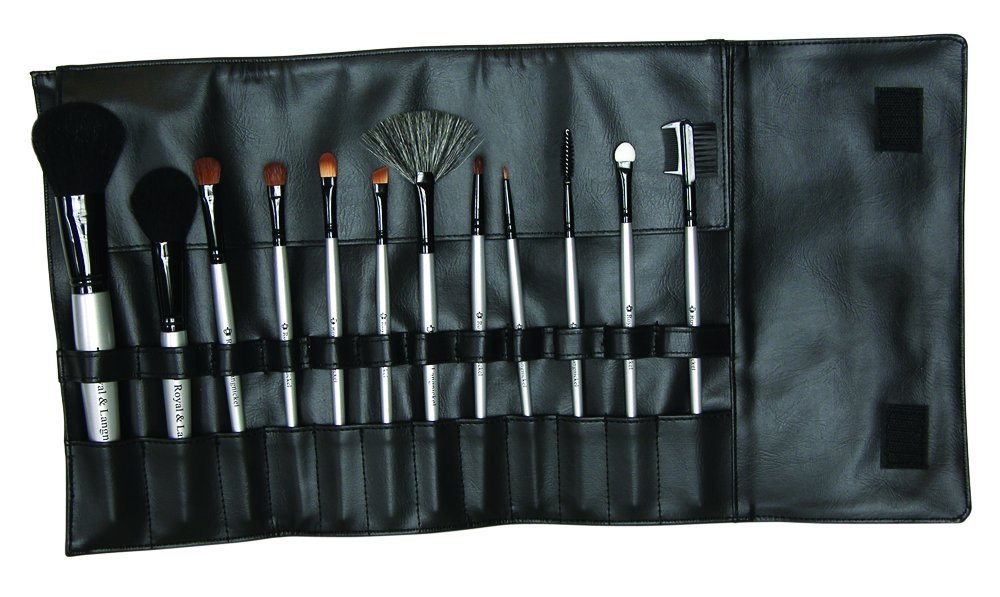 Royal & Langnickel Brush Essentials 13-Piece Cosmetic Brush Set, includes brush wrap