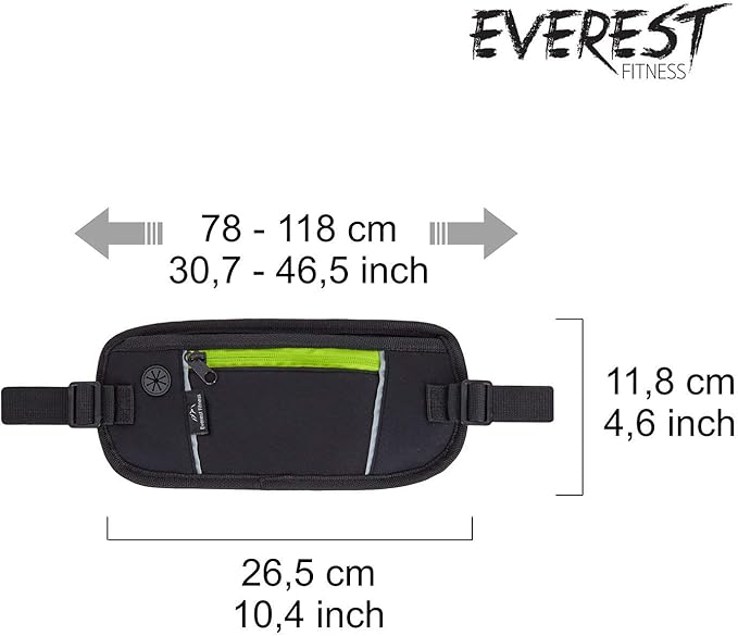 EVEREST FITNESS riñonera Deportiva Negra con Bolsillos para el ...