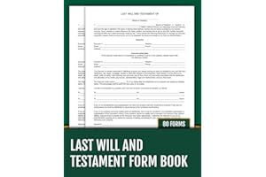 Last Will Form Book: 80 Easy-to-Use Forms for Families, Individuals, and Executors | 8.5 x 11 inches.