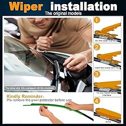 AUTOBOO 28"+28" Windshield Wipers with 15 Inch Rear