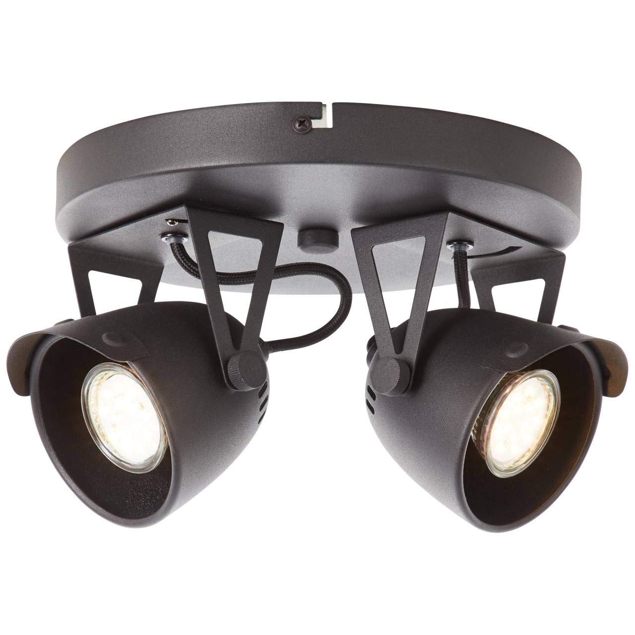 Brilliant Ka Round Spotlight 2-Bulb 28 W Corundum Black