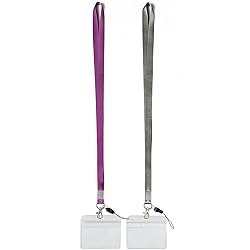 YOUOWO 2 Pack Horizontal Clear ID Badge Holders