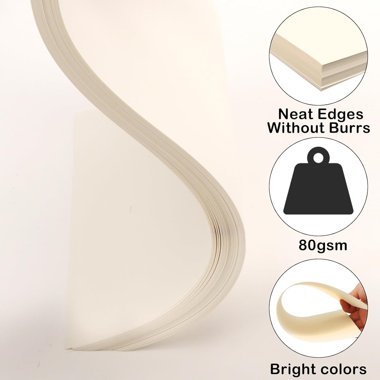 8.5”x 11” Cream Art Drawing Paper for Painting Construction Bulk 80gsm Craft Paper for Sketch Doodles Coloring (70 Sheets)