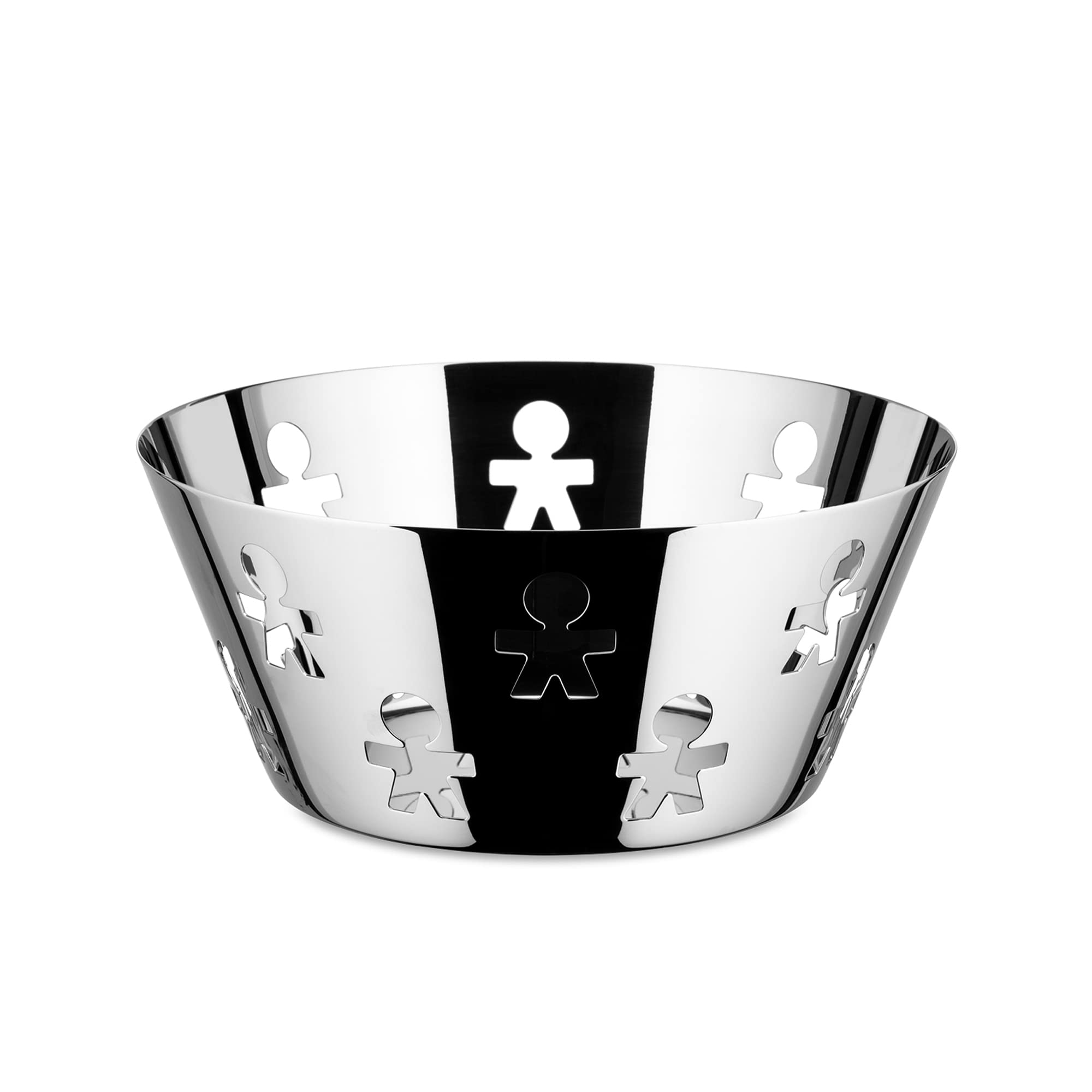 A di Alessi Girotondo Pierced Basket, (AKK04), Mirror Polished, 20.5 cm