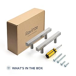 Ravinte 25 Pack Cabinet Handles 3 Inch Brushed