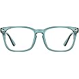 TIJN Blue Light Blocking Glasses for Women Men Clear Frame Square Nerd Eyeglasses Anti Blue Ray Computer Screen Glasses