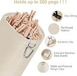 Vicloon Rose Peg Bag Large Clothespin Holder with Drawcord and Hook view 3