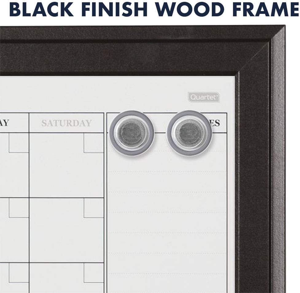 Quartet Combination Magnetic Whiteboard Calendar & Corkboard, 17" x 23" Combo Dry Erase White Board & Cork Bulletin Board, Perfect for Office, Home School Message Board, Black Frame (79275) : Office Products