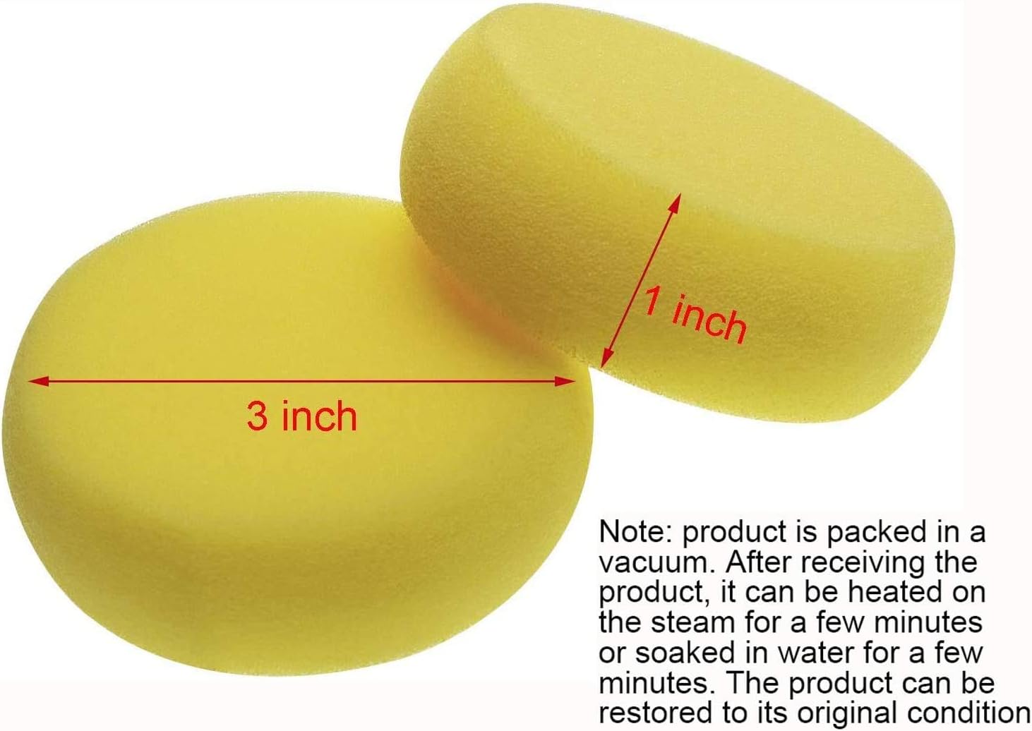PENTA ANGEL Paint Sponges Applicator 10Pcs Round Detail Foam Sponges for Kids Painting Car Waxing Art & Craft DIY (Yellow)