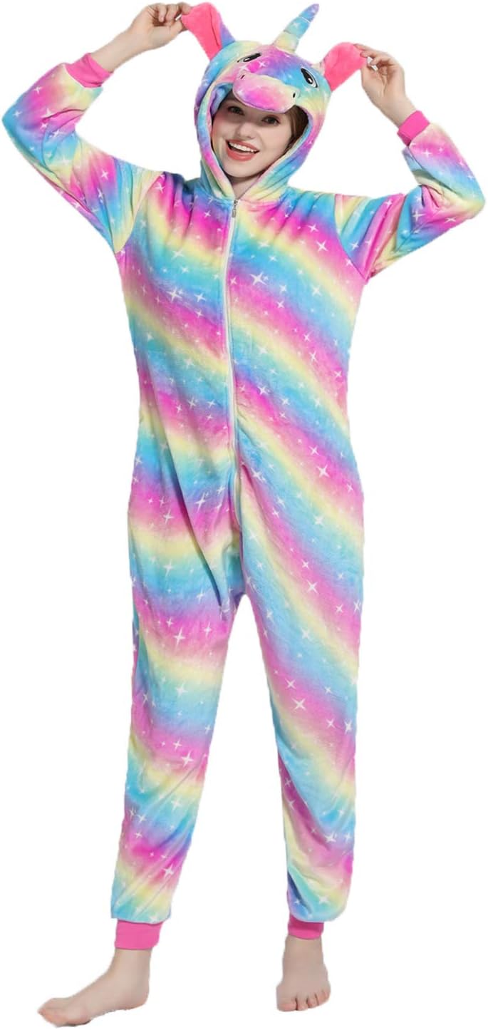 Unisex Unicorn Onesie Pajamas Halloween Cosplay Costume Animal Homewear Onepiece