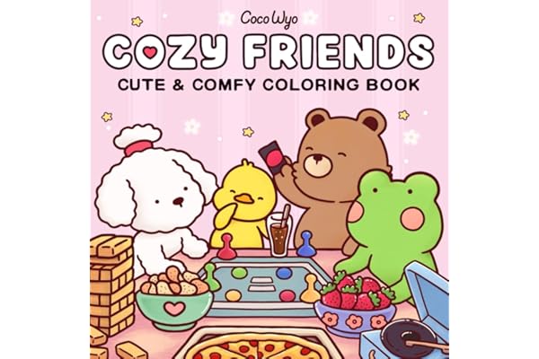 Cozy Friends: Coloring Book for Adults and Teens Featuring Super Cute Animal Characters with Easy and Simple Designs for Relaxation