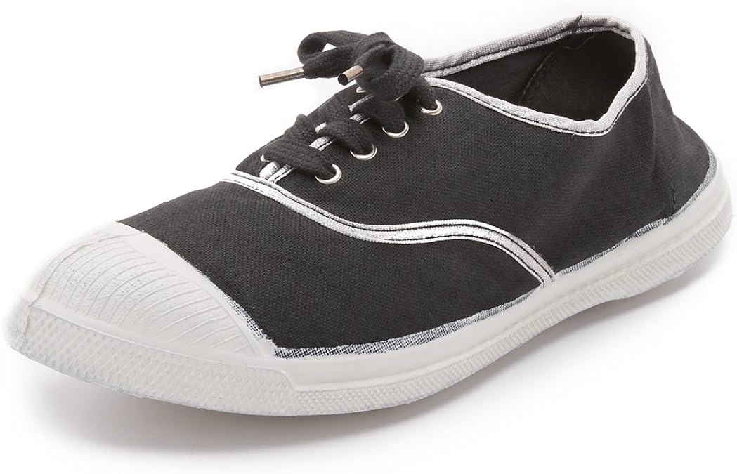 shiny silver tennis shoes